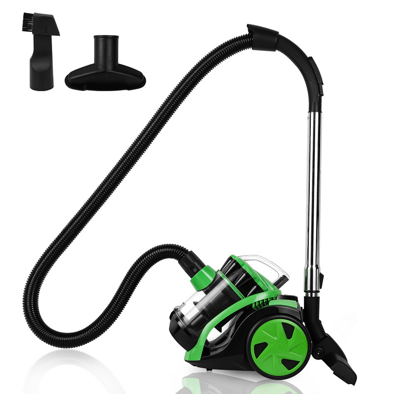 TolleTour Cyklónový vysávač Bezvreckový 900W výkonný vysávač pre domácnosť s objemom prachu 3 l Kompaktný ľahký vysávač HEPA filter zelený