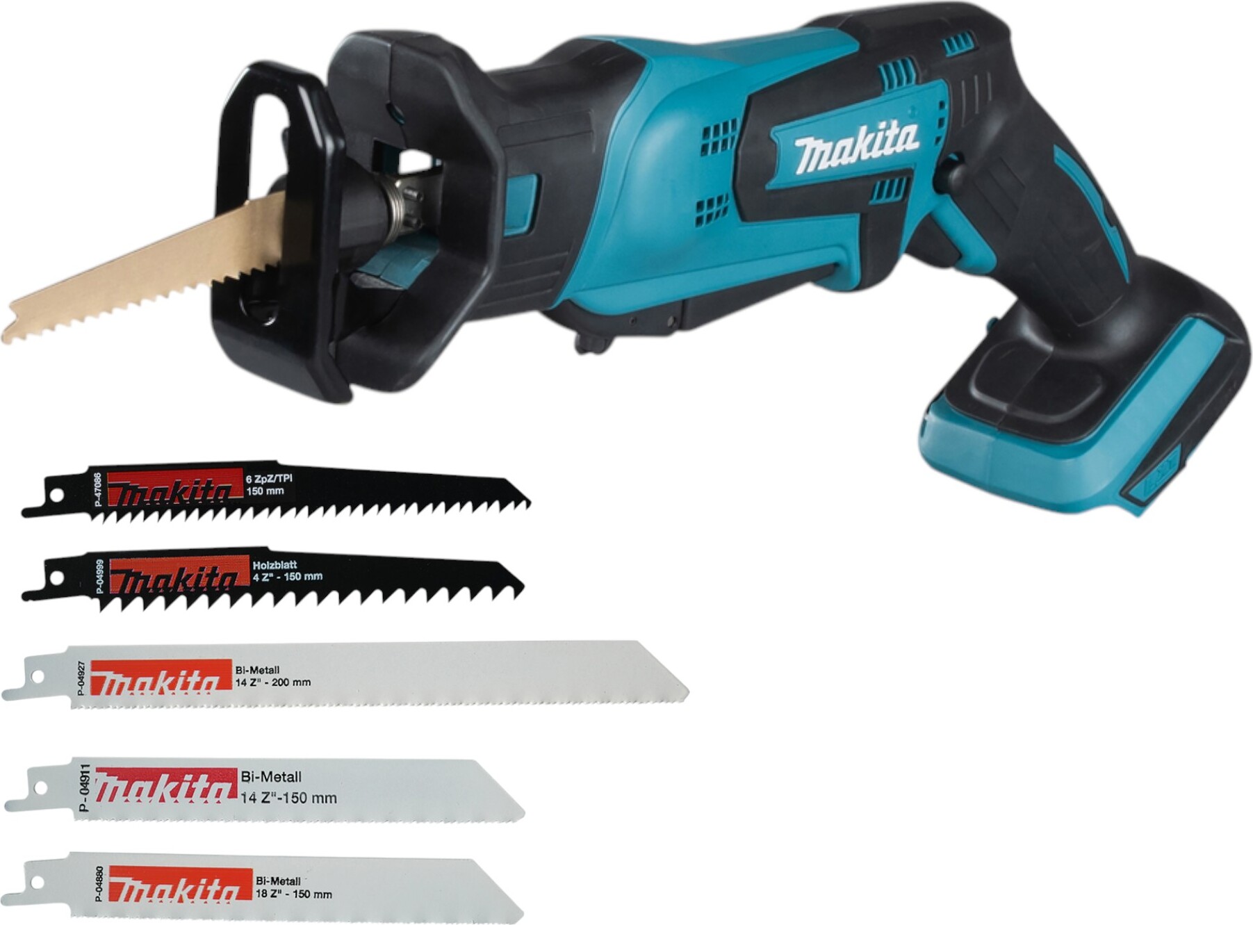 Makita DJR 183 Z Akku Reciprosäge Säbelsäge 18 V + Reciprosägeblatt Set ( P-83967 ) - ohne Akku, ohne Ladegerät