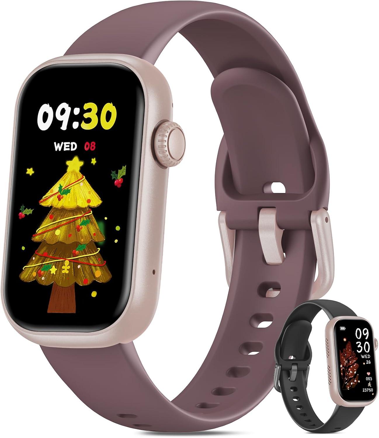 BOALZETD Fur Damen Herren mit Telefonfunktion Pulsuhr SpO2 Schlafmonitor Menstruationszyklus Gesundheitsuhr Schrittzähler Sportuhr Fitness Tracker,
