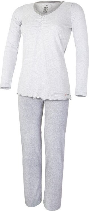 BARIDI Damen Komplet langer Ärmel Outlast® - Streifen weissgrau meliert/grau meliert, M