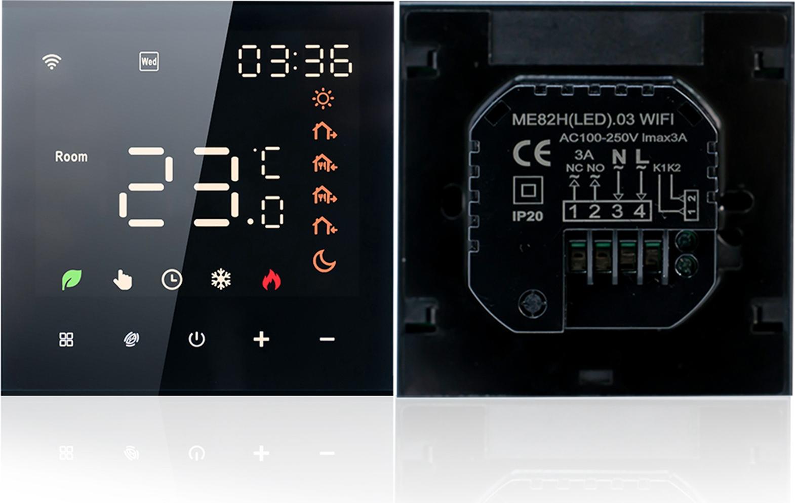 Inteligentný termostat Tuya WiFi Hlasové ovládanie 3A Digitálny programovateľný LCD displej s dotykovou obrazovkou Regulátor teploty podlahového vykurovania Smart Wall pre vodu Kompatibilný s Amazon Home