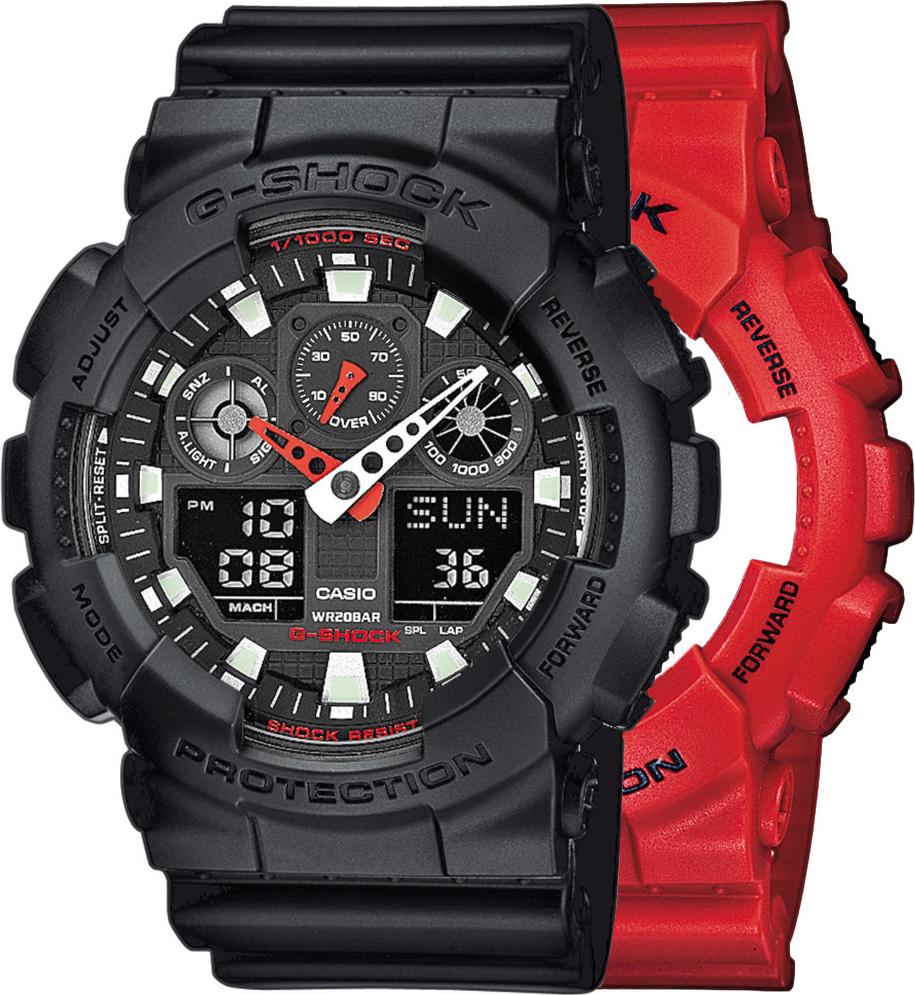 Zegarek Casio G-Shock SET GA-100B-4AER + BEZEL 10358741 + PASEK 10347688 20BAR