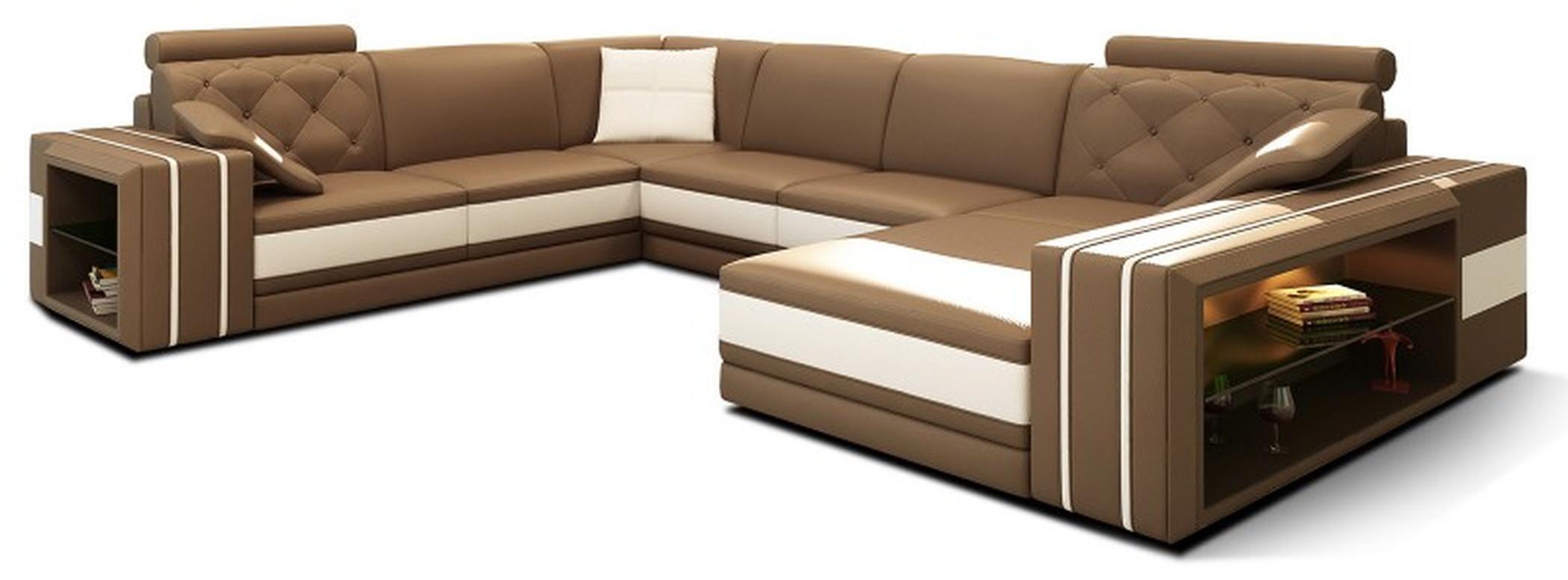 AEA Wohnlandschaft Ecksofa Ledersofa Sofa Couch Polster Sitz Eck Garnitur DonbassB