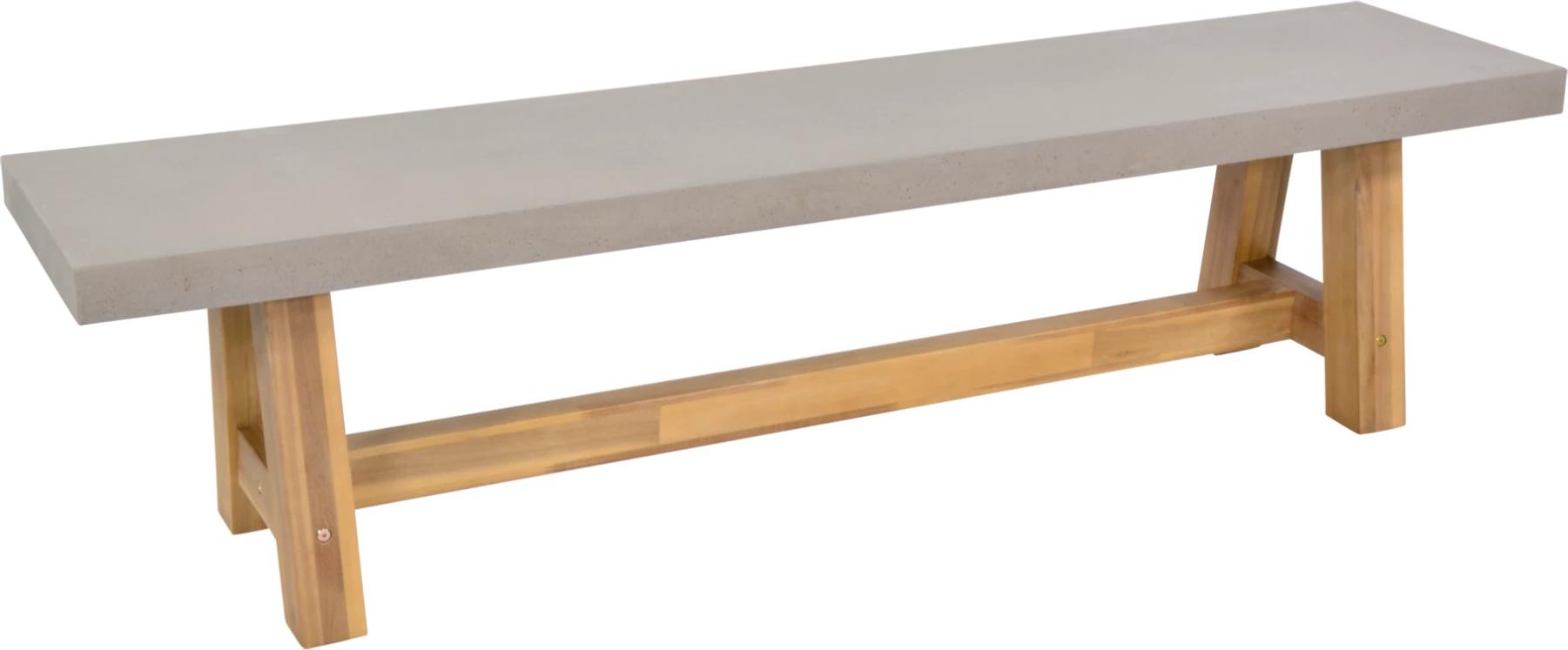 Gartenbank - 180x40x45 cm - Akazienholz - Polystone-Sitzfläche