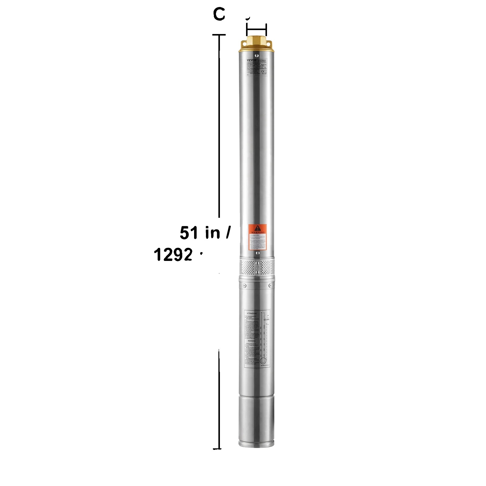 Ponorné čerpadlo do hlbokých studní, výkon 1500 W, prietok 9,8 m³/h, 1500 W 230V