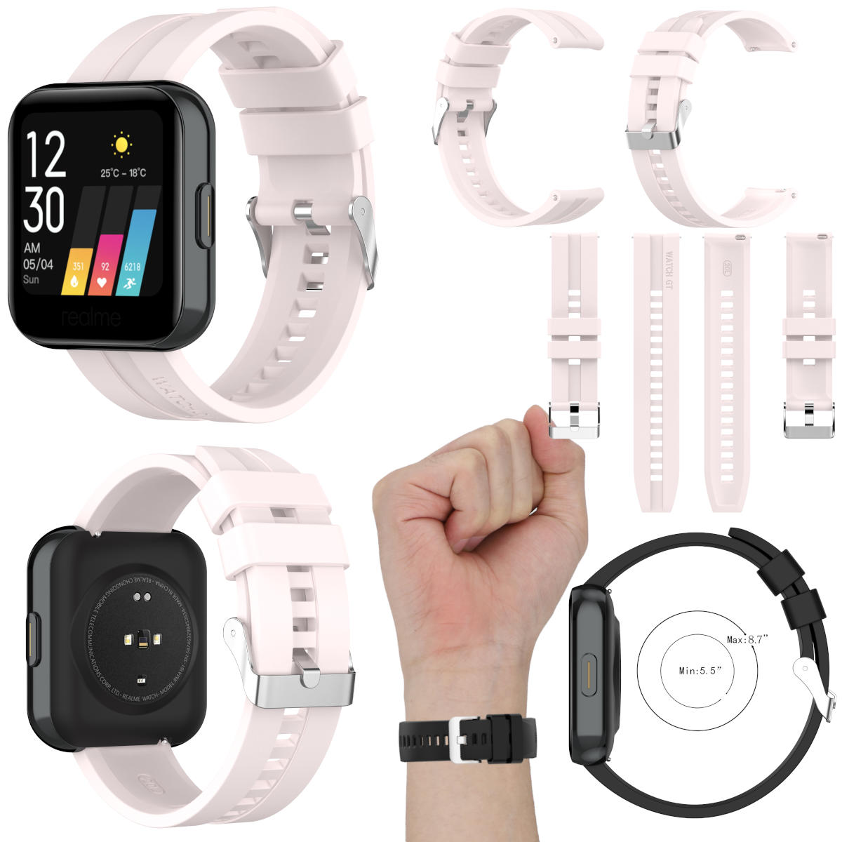 Pre Huawei Watch GT 20mm Diana Fitness hodinky Plastový silikónový náhradný remienok Pink New