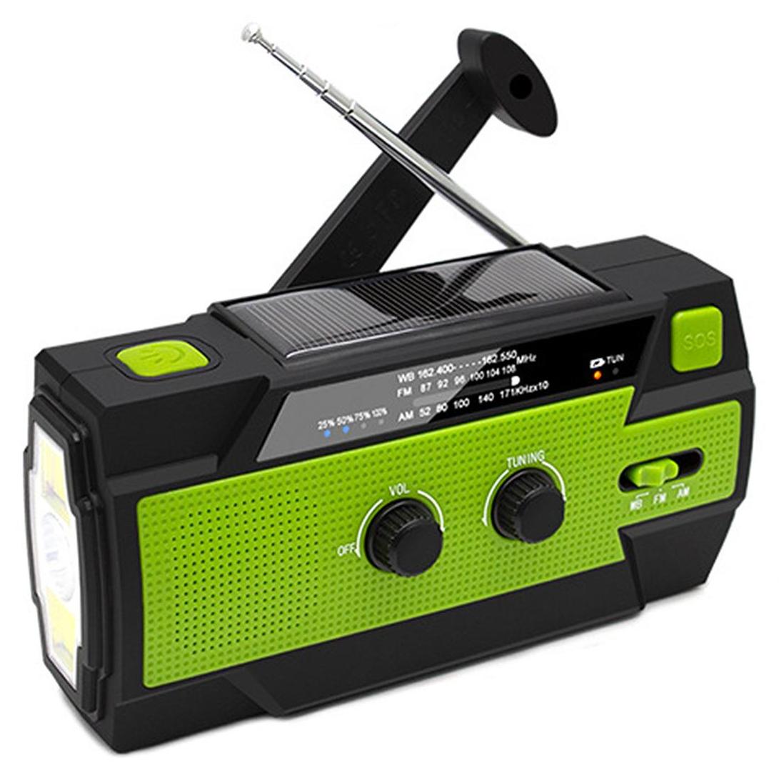 Slyrun 4000mAh Solar radio,Kurbelradio mit Solarladung, 4000mAh Akku, LED Licht, USB-C Notfallgerät, SOS-Alarm Powerbank KAUF-QYSP-OD1573-016
