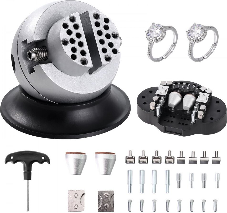 Schmuck-Kugelschraubstock Gravierwerkzeug 78 mm Kugeldurchmesser - Professioneller Kugelschraubstock Gravur 54 mm max. Öffnung Verchromt