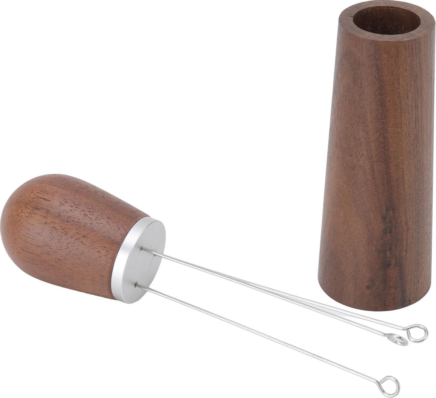 Nástroj na distribúciu kávy Multifunkčný ihlový distribútor kávy s drevenou základňou pre domáce cestovné reštaurácie Zakrivený háčik