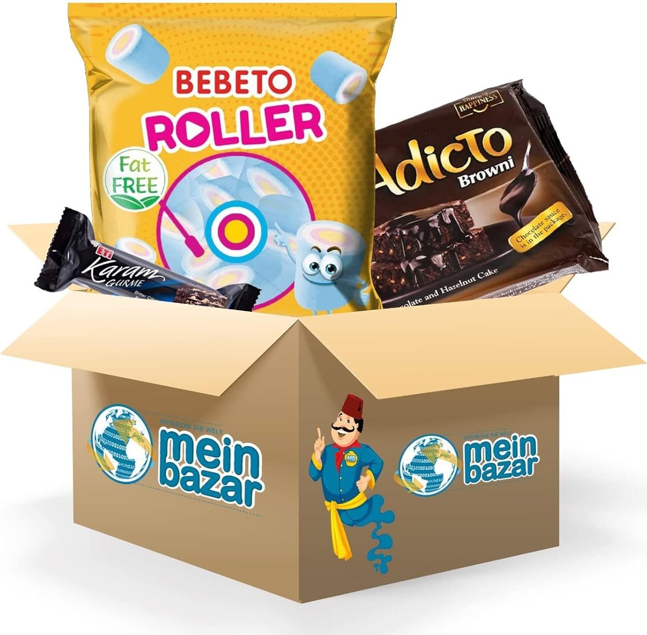 Meinbazar Türkische Süßigkeiten Geschenkidee Box - Süßigkeiten Set S - 3 Teile - Mix Party Box - Halal Produkte - Candy Box