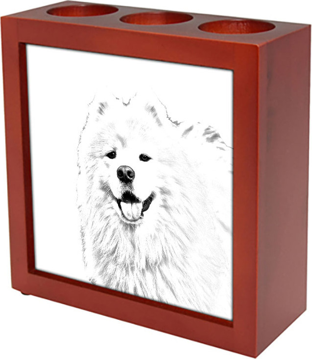 Samojede, Samoyed, Samojedenhund, Samojedenspitz - Stifthalter mit Hund, Schreibtischorganizer mit Aufdruck, personalisierte Schreibtischdekoration der Marke Art-Dog