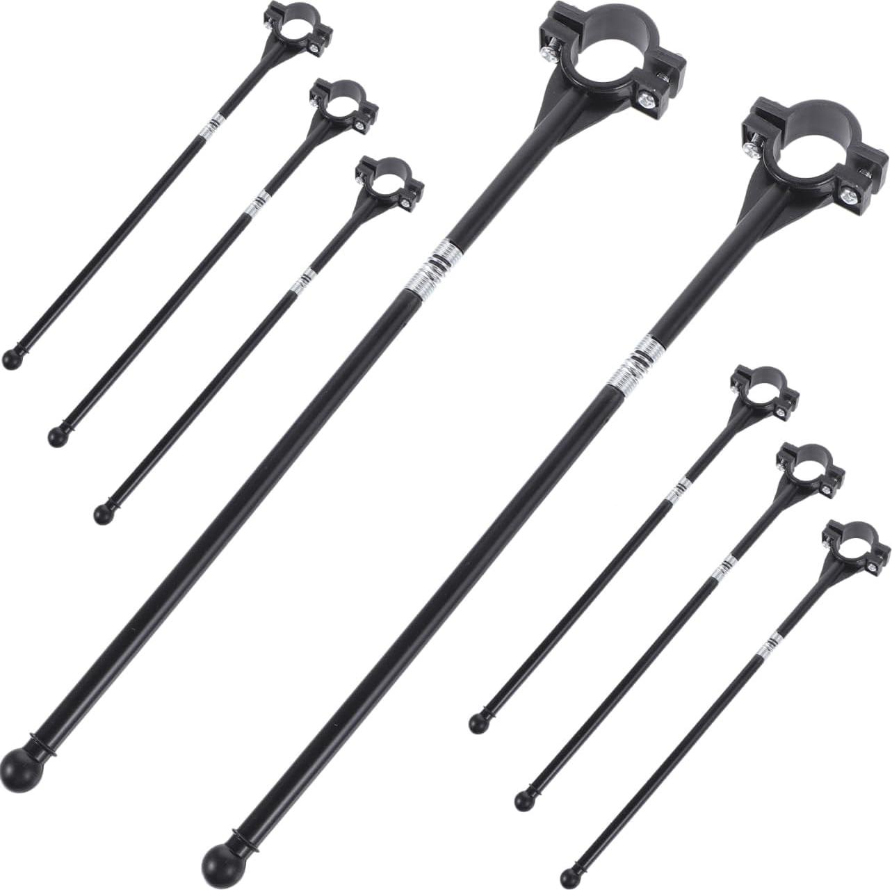 Markenlos 1 Set Stuurvlaggenmast - Fahrrad Scooter Flaggen - Fahrradrahmen und Ständer - Cruiser Stuurvlaggenhalter - Flaggenmasten - Flaggenhalter für draußen - Kunststoff Schwarz - 8 Stück