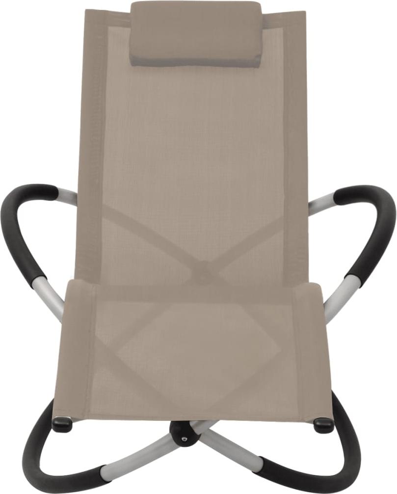vidaXL Lehátko Geometric Steel Taupe