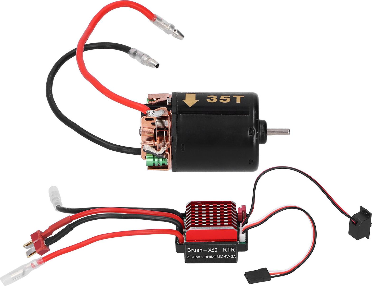 Gistuch 540 gebürsteten Motor 360A ESC mit T -Stecker -Zubehör für Tamiya 1/10 RC CAR MODEL35T Brush-X60