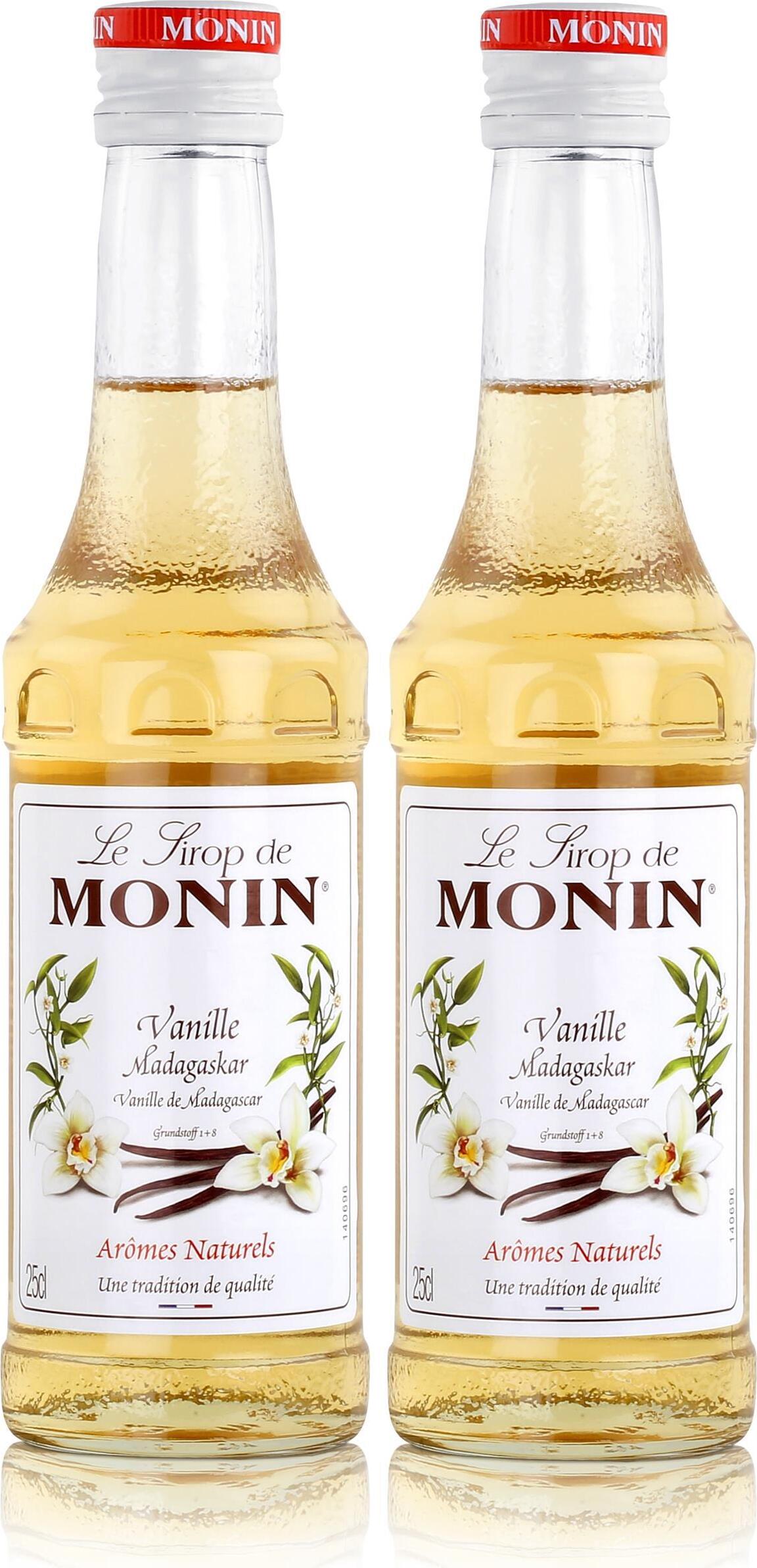 2x Monin Vanille / Vanilla Sirup, 250 ml Flasche