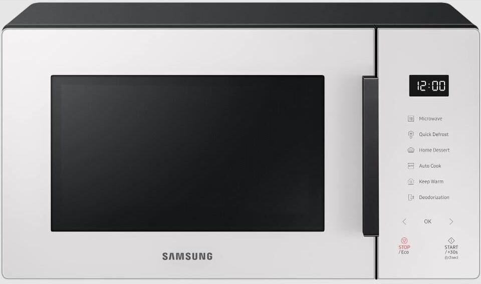 Stojanová mikrovlnná rúra Samsung MS2GT5018AE/EG, 800 W, 23 l, 6 úrovní výkonu, funkcia rozmrazovania, funkcia udržiavania tepla, detský zámok, krémovo biela