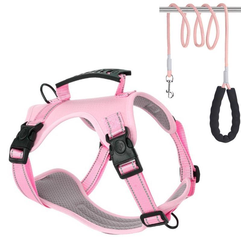 Elkuaie Hundegeschirr 2 Stück Rosa Wasserdicht Mit 5 Verstellpunkten Und Vollreflektierend Für Kleine Hunde 20260701-Say-DBCP-45