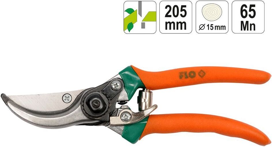 Flo Gartenschere Rebenschere Blumenschere Rosenschere Bypaß 5355