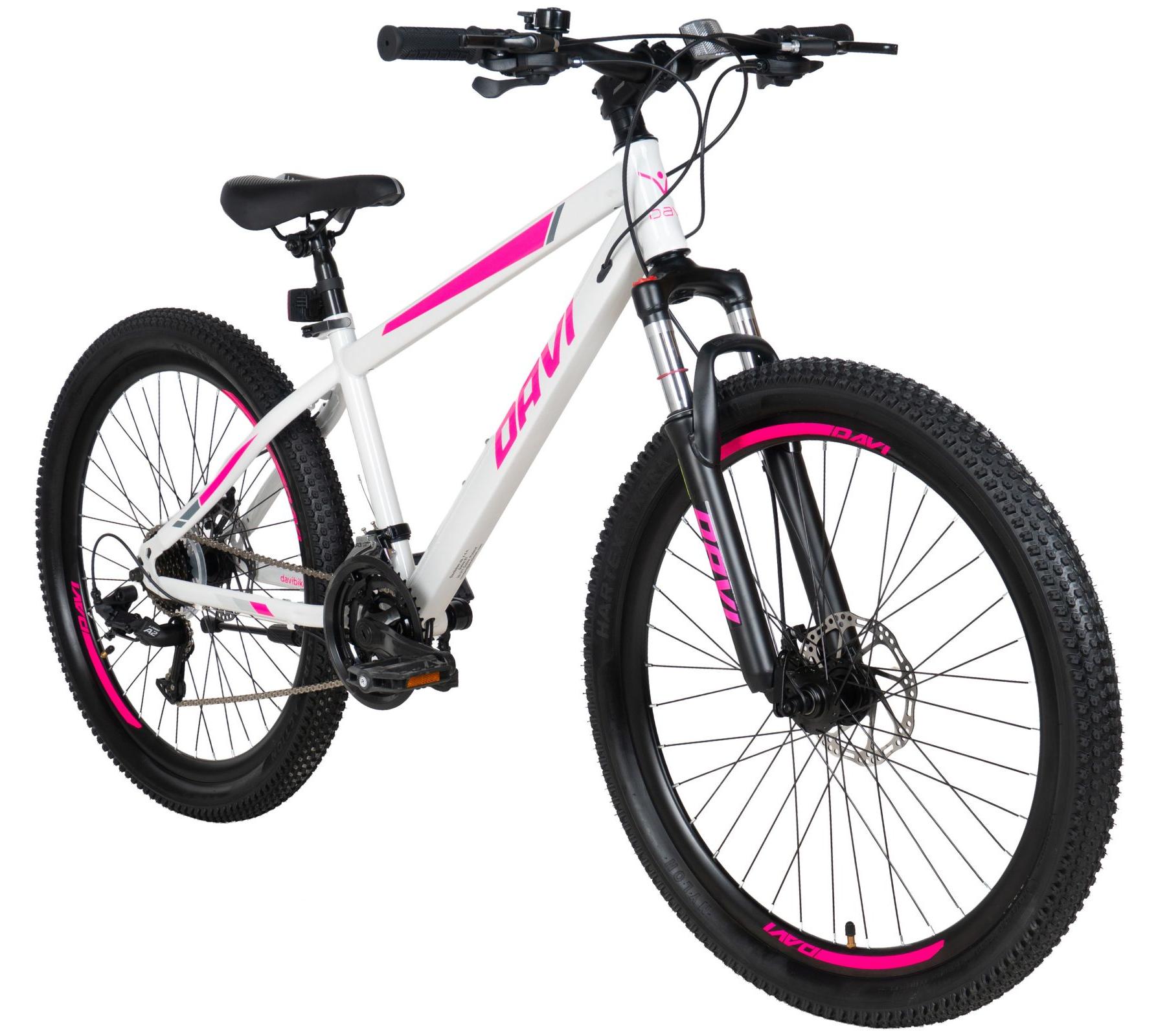 DaviBikes Mountainbike Davi Bonita 26 Zoll, 145–170 cm, 21 Gänge, Weiß/Rosa D-S-26-031-Bonita
