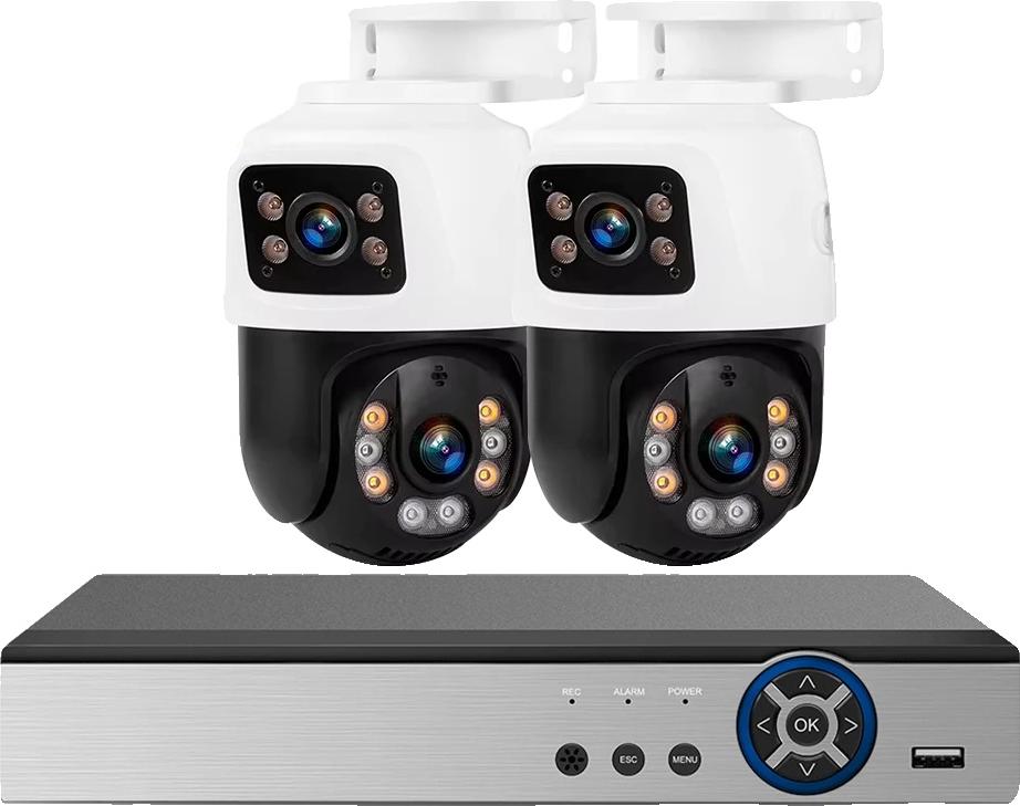 Kamerový systém, záznam 4K, kamery s dvoma objektívmi, 10CH NVR 2ks kamier, žiadny, zástrčka EÚ