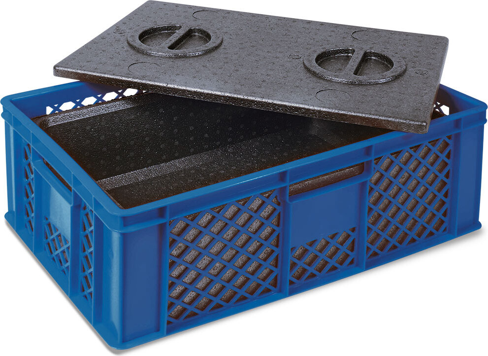 BRB Lagertechnik Stapelkorb mit EPP-Isolierbox, LxBxH 600 x 400 x 240 mm, blau 24608