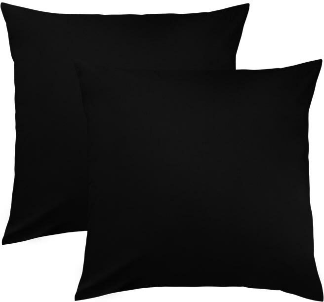 Bettwaren-Shop Single Jersey Kissenbezug Ulm 2er Pack 40x40 cm schwarz