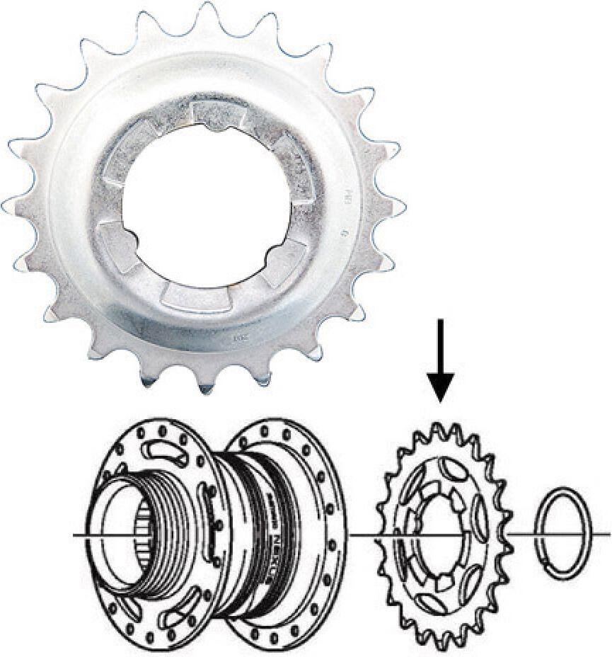 Shimano Ritzel Zahnkranz Getriebenaben Nexus Alfine 20T Zähne SMGEAR silber