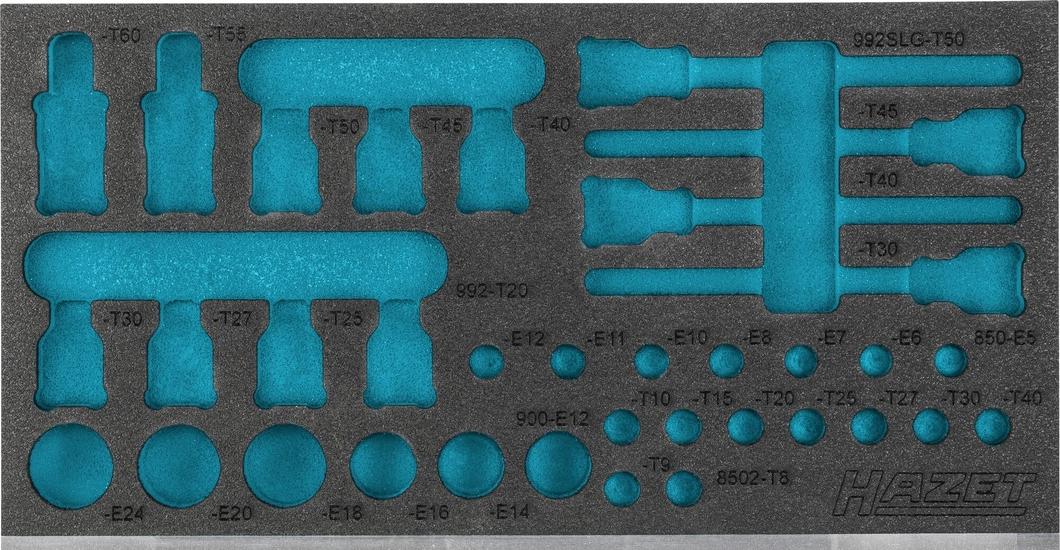 Hazet 2-Komponenten Weichschaum-Einlage für Art.Nr. 163-587/35, 1/3 (342 x 172 mm) 163-587L