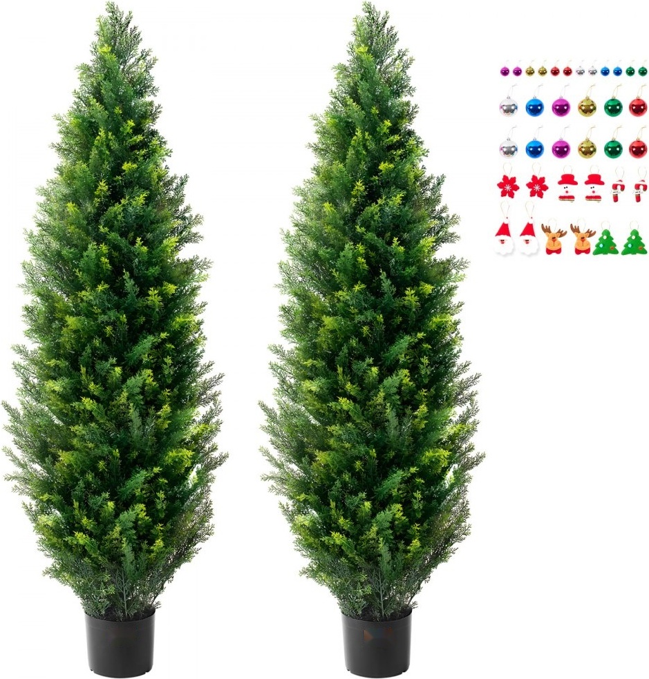 StarTech 2er-Set Künstliche Zedernbaum Kunstpflanzen - PE Zypresse - 152,4 cm Formschnittbaum - Dekoration für Innen- und Außenbereich XSRGXJS60YCAVOMHCV0