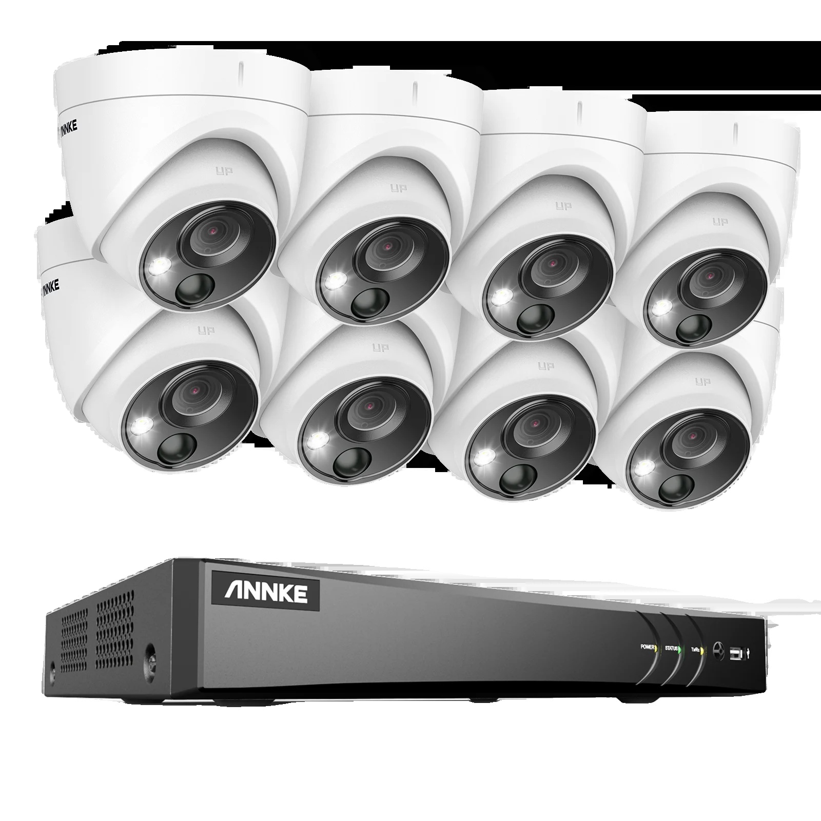Bezpečnostný kamerový systém, snímač CMOS s rozlíšením 5 MP, širokouhlý záber 85,5° , 8CH DVR 8 ks kamier, žiadne