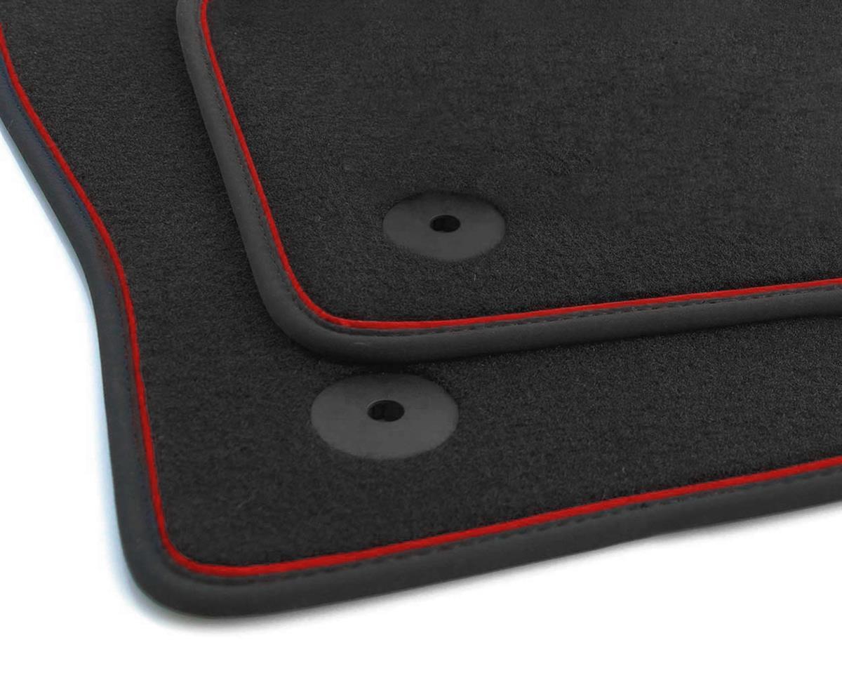 Fußmatten Seat Arona (ab 2017) FR Original Premium Qualität Autoteppich  Zubehör Velours, Zierband Rot