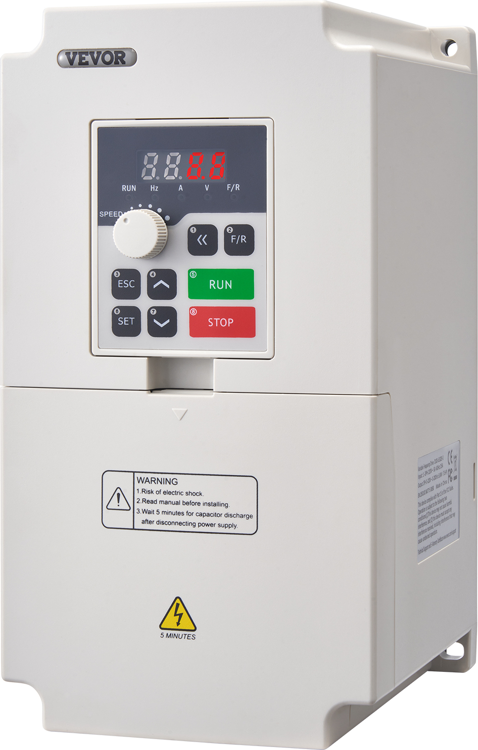 VEVOR Wechselrichter 7,5 PS, 5,5 kW, 25 A, 1/3-Phasen-Wechselstrom 220 V Eingang auf 3-Phasen-Wechselstrom 0–220 V, 0–2000 Hz Ausgang VFD zur Drehzahlregelung des Spindelmotors