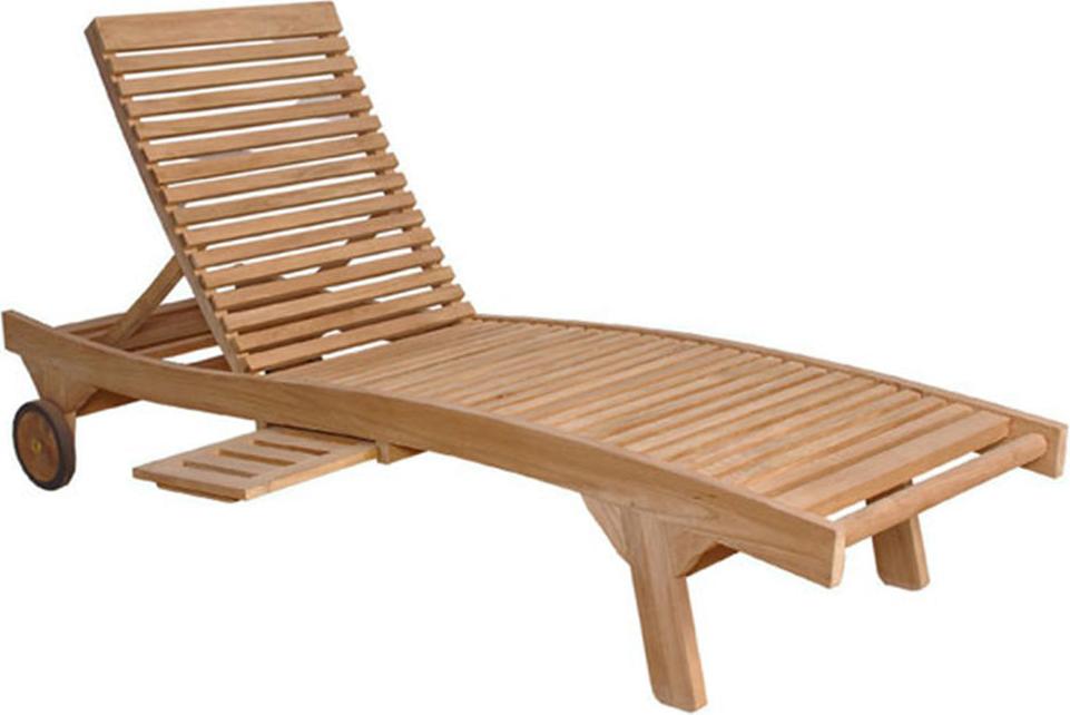 Sonnenliege aus massivem Teakholz Garten Outdoor