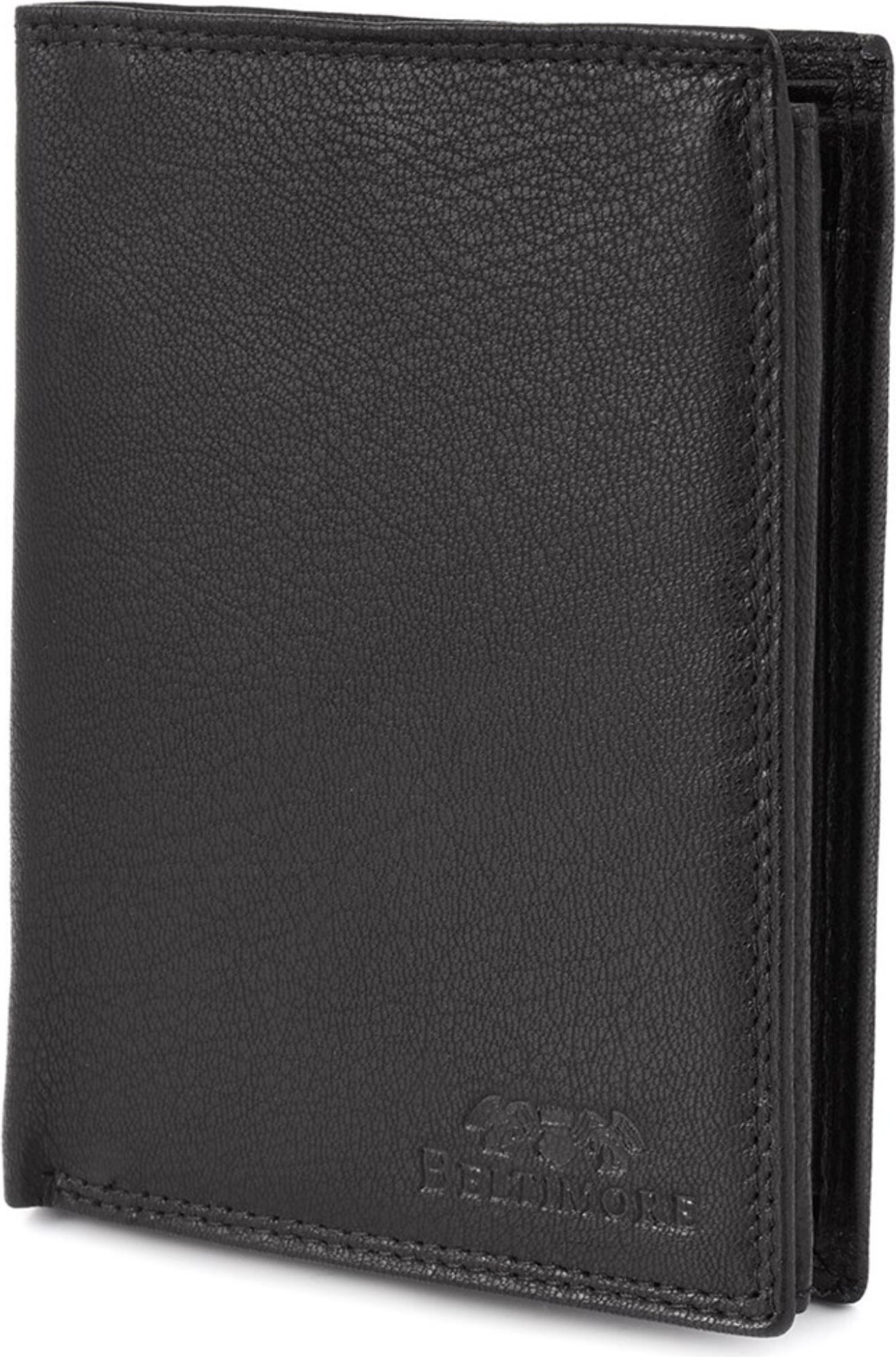 Beltimore Klassische Herren-Geldbörse aus Naturleder, groß, vertikal, schwarz, RFID-geschützt krak44
