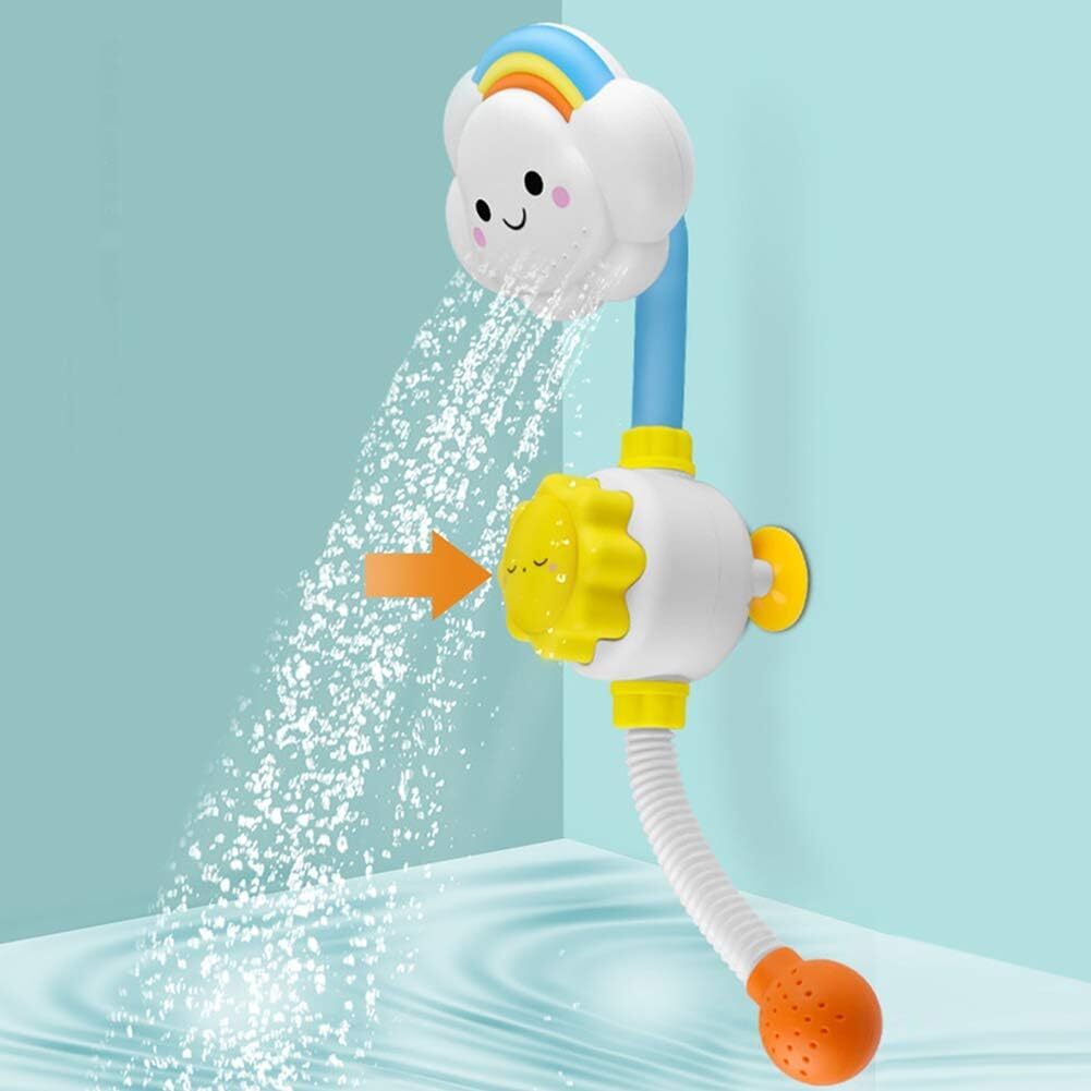 Jormftte Baby dusche Spielzeug,Wolken Wasserspiel Dusche mit Duschkopf, Badewannen Spielzeug Kau-YGWQ-20230721-980