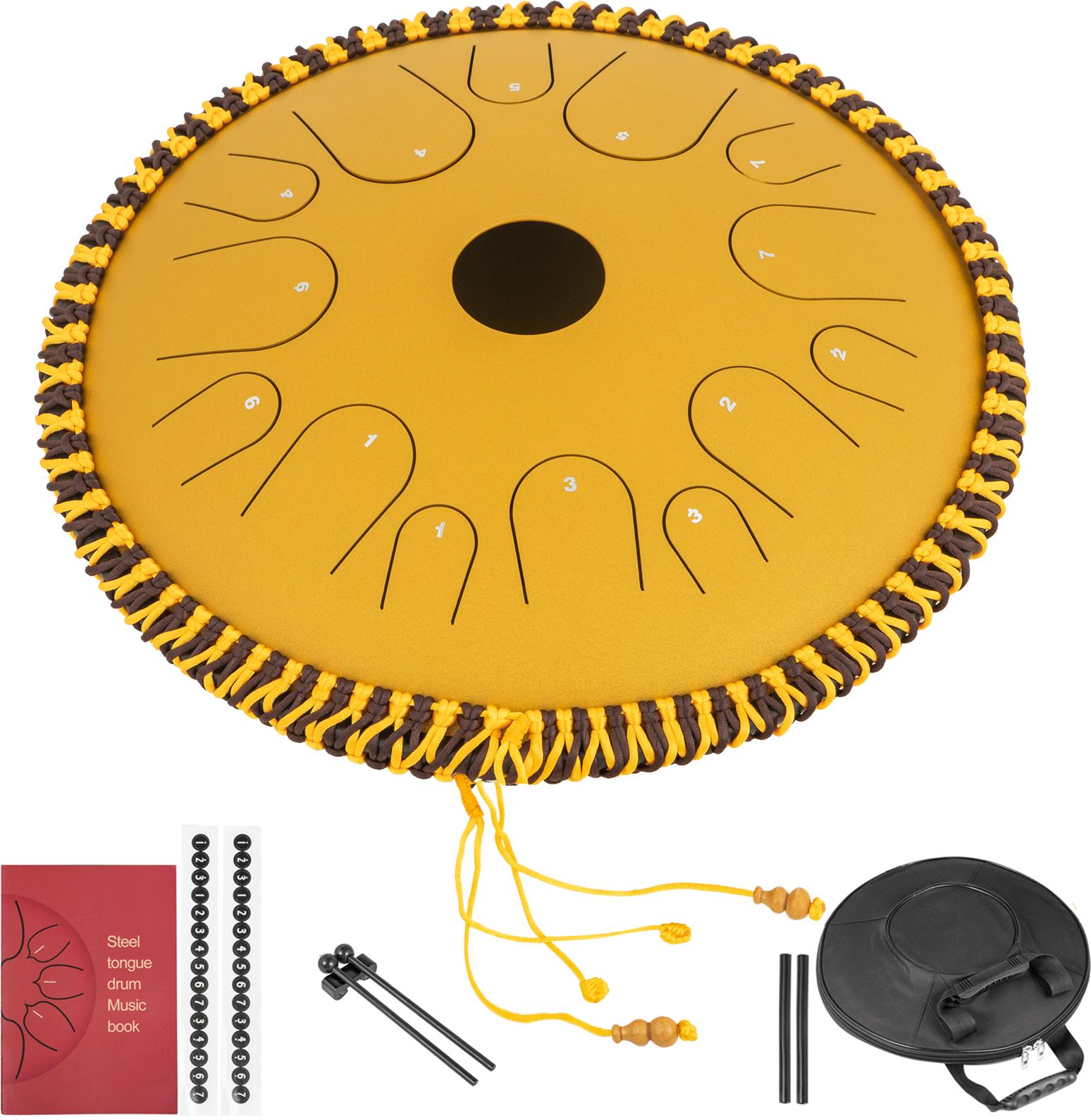 VEVOR Zungentrommel aus Stahl, Hang Drum Instrument 14 Töne, Hang Drum Instrument 36 cm, Percussioninstrument Pistolenfarbe 70921-0