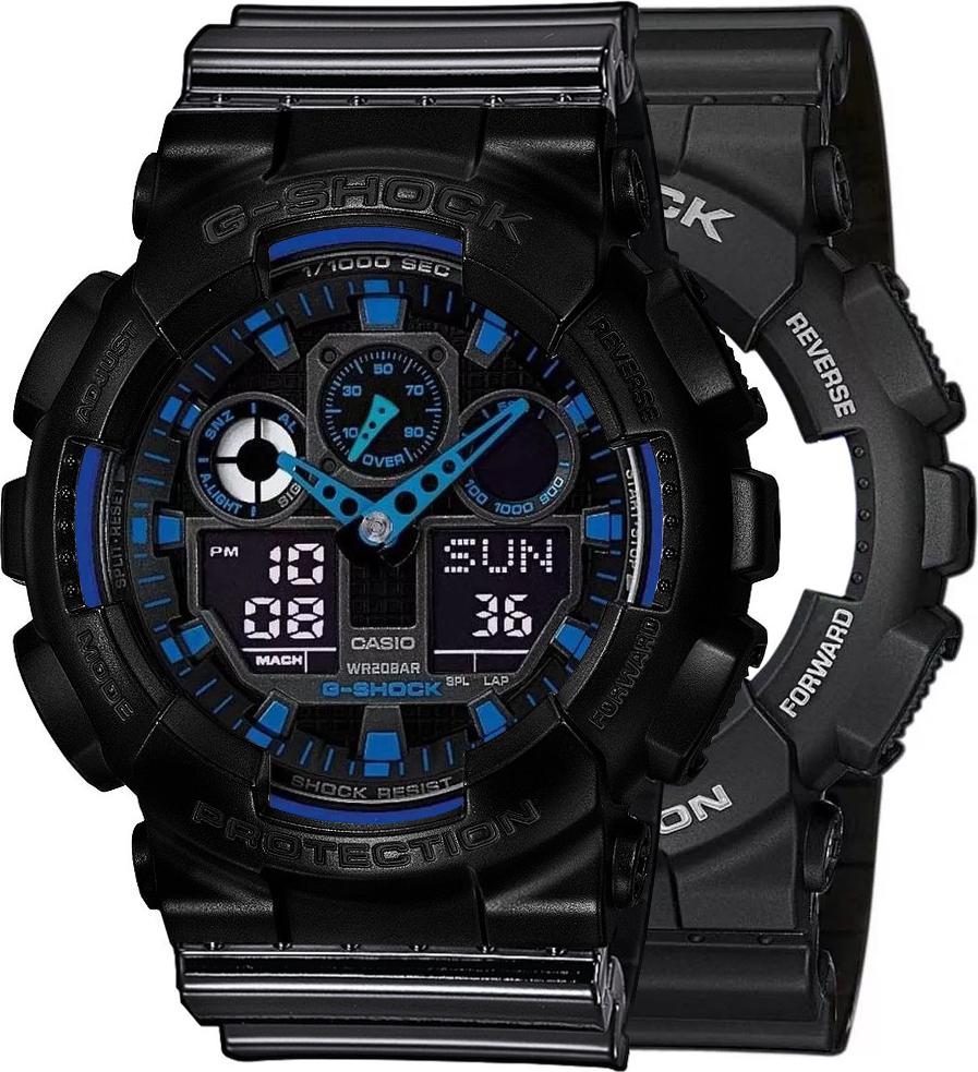 Hodinky Casio G-Shock SET GA-100-1A2ER + BEZEL 10523429 + BAND 10378391 20BAR