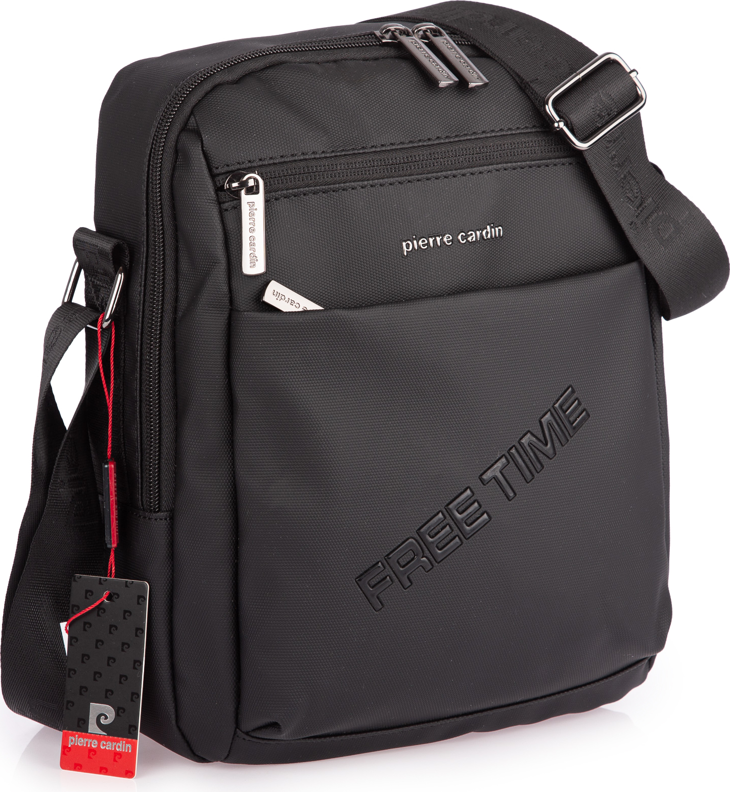 Pierre Cardin Herren Tasche Schultertasche Umhängetasche Mittelgroß Schwarz