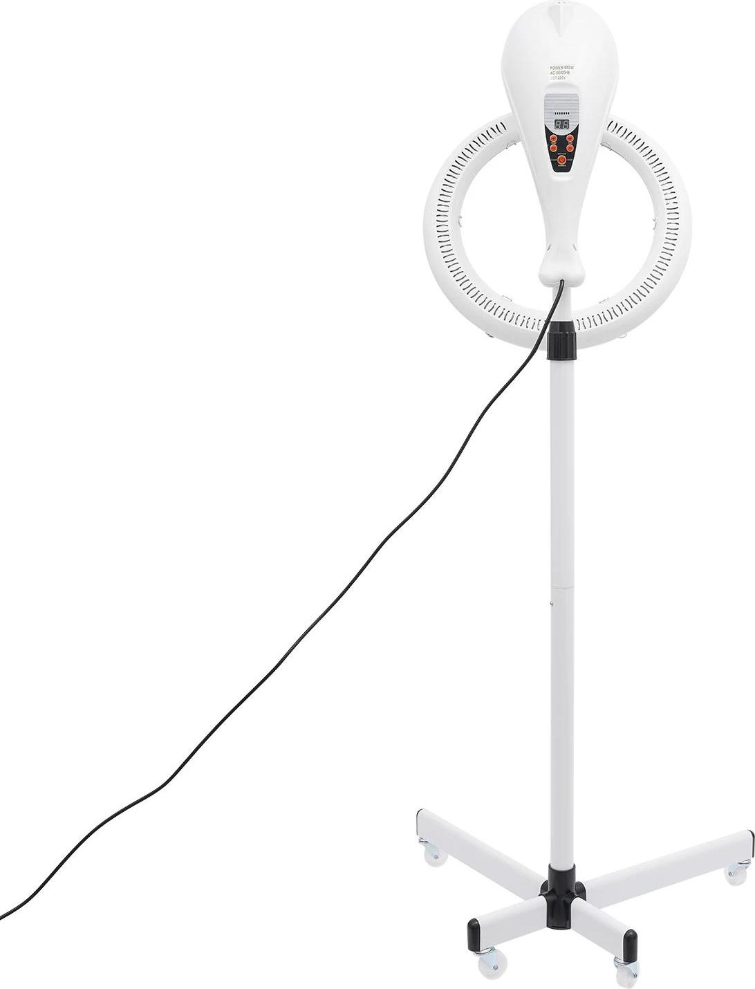 StarTech Salon Stand-Haartrockner - Infrarot-Farbprozessor - 950 W - LCD-Display - Höhe 157–178 cm - Kopf Ø47 cm - Kabel 2,5 m - Weiß