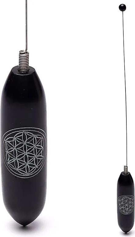 phoenix Biotensor-Blume des Lebens aus schwarzem Speckstein – 28–29 cm