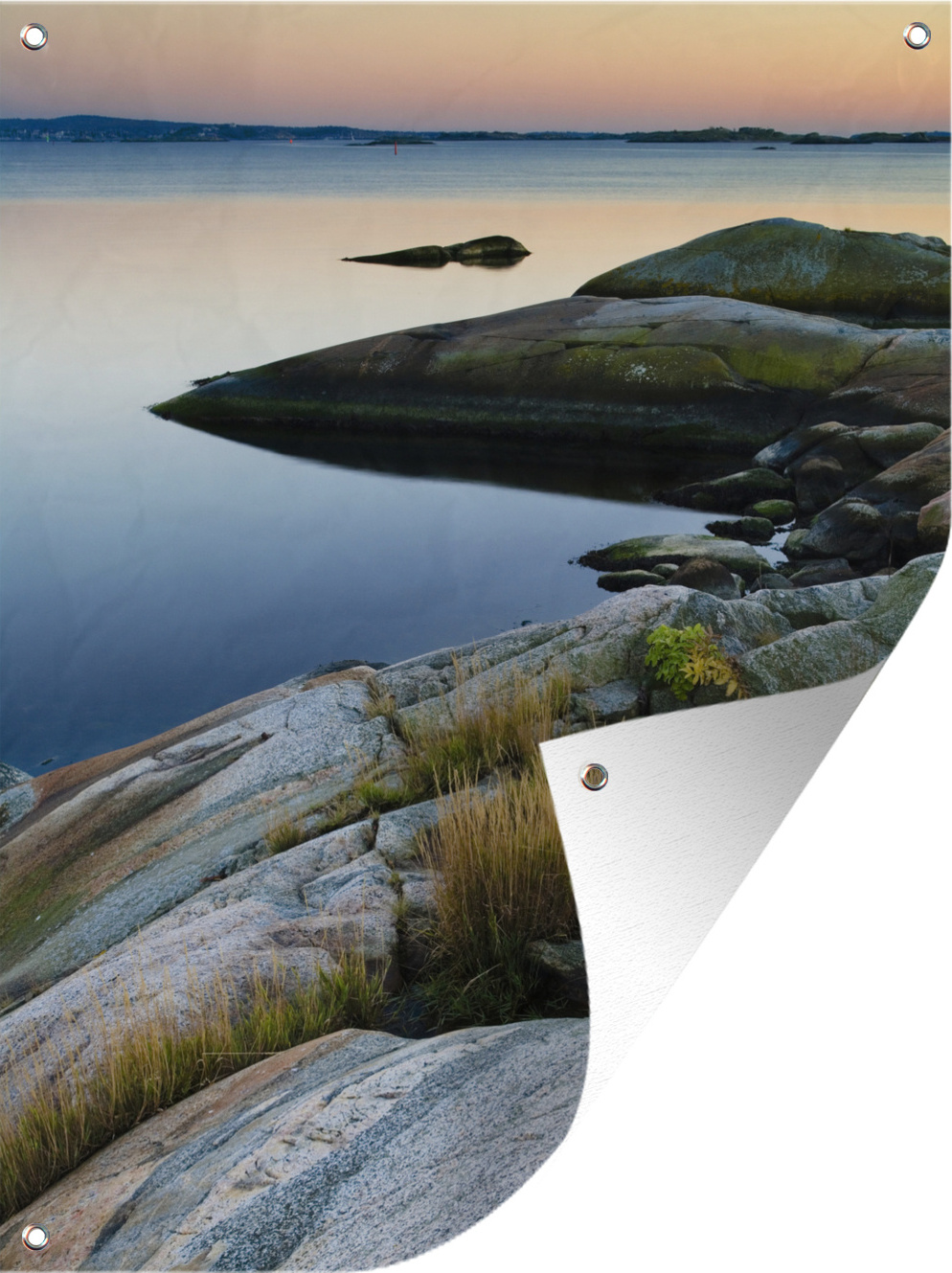 MuchoWow® 30x40 cm Outdoor-Poster Gartendeko Sichtschutz Garten Poster für den Garten Bild einer felsigen Küste bei Sonnenuntergang 133|1344217