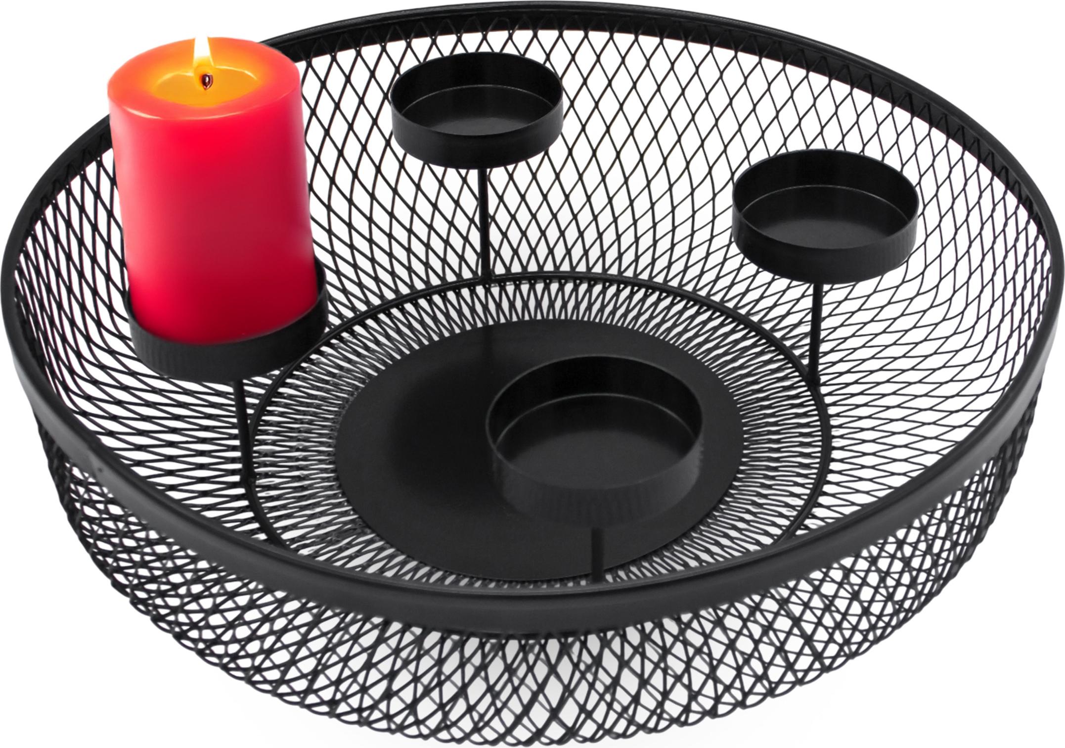 Couronne De L'Avent étoiles Métal Noir Bougeoirs Max 8 Cm | Vente