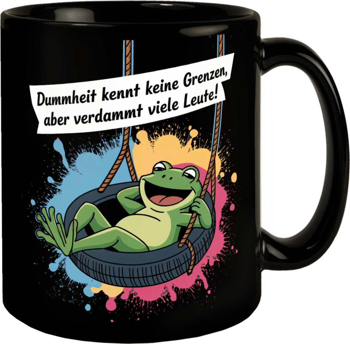 speecheese Grüner Frosch Tasse - Dummheit kennt viele Leute