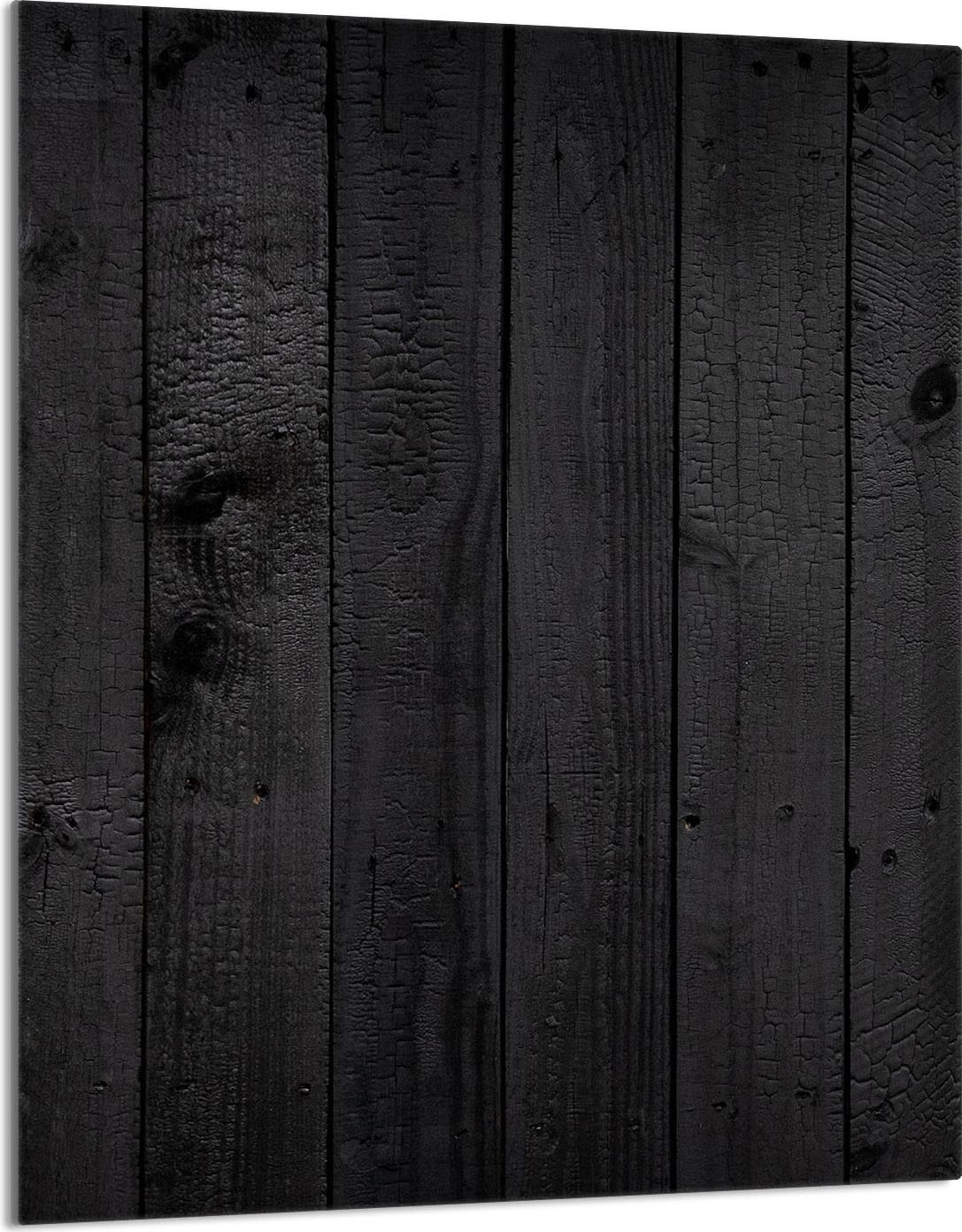 TMK ArtDeko Herdabdeckplatte 40x52 Glaskeramikkochfeld Abdeckung Spritzschutz Glasplatte Deko Schneidebrett, Holz Schwarz