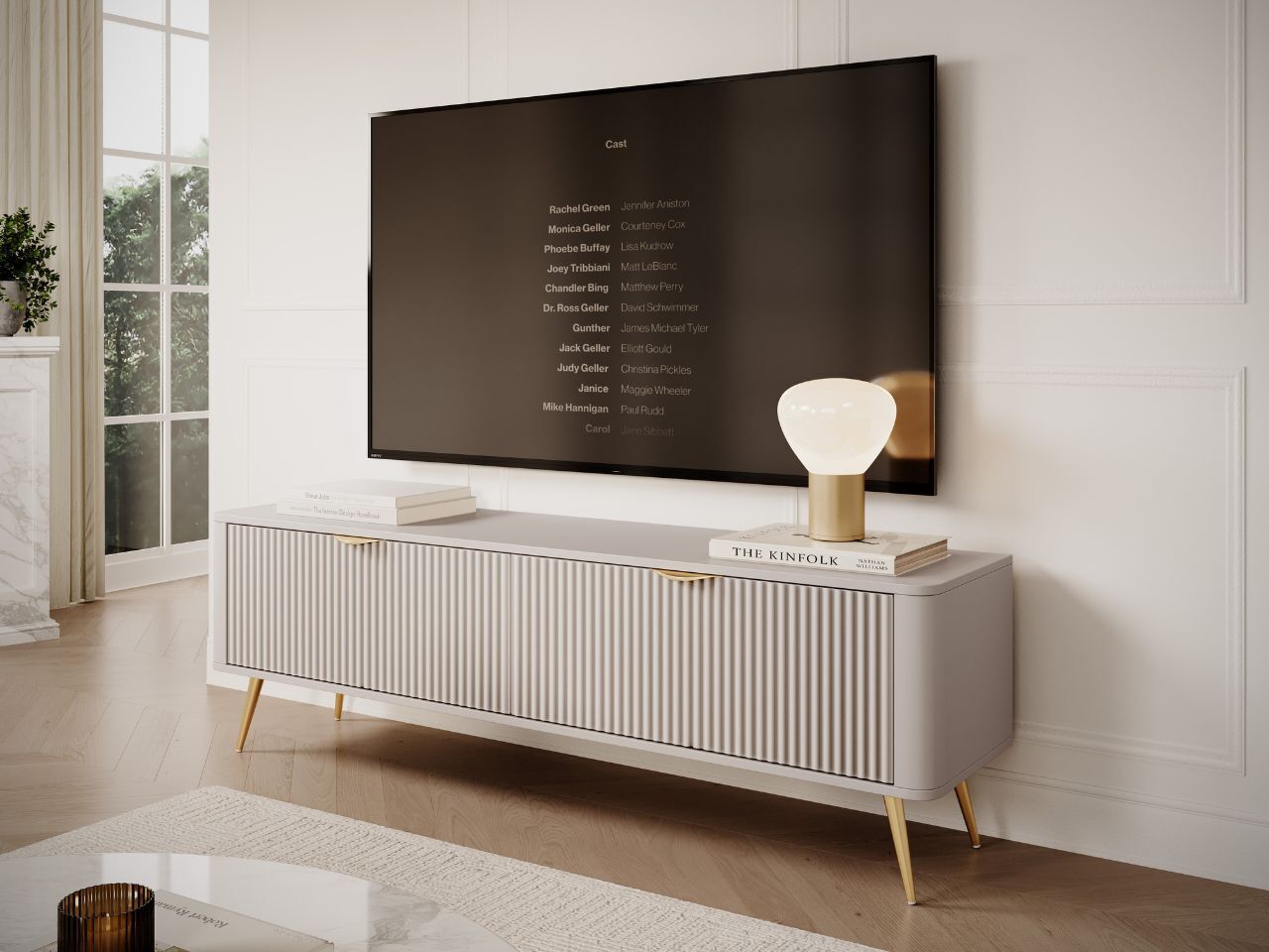 GrainGold TV-Schrank Latina - RTV-Schrank, RTV-Tisch, Lowboard, Wohnwand Modern - TV-Schrank Beige