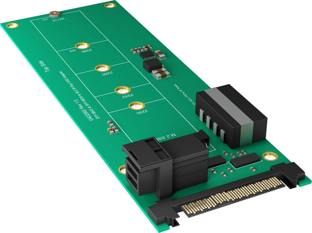 Icy Box 60128 ICY BOX IB-M2B02 Konverter Platine | für M.2 SSD zu U.2 oder Mini SAS HD Host