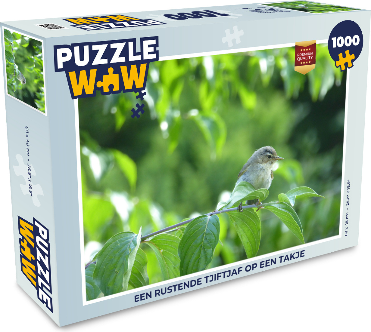 MuchoWow® Puzzle 1000 Teile Ein ruhender Zilpzalp auf einem Ast - Erwachsene - Rätsel 136|3724641