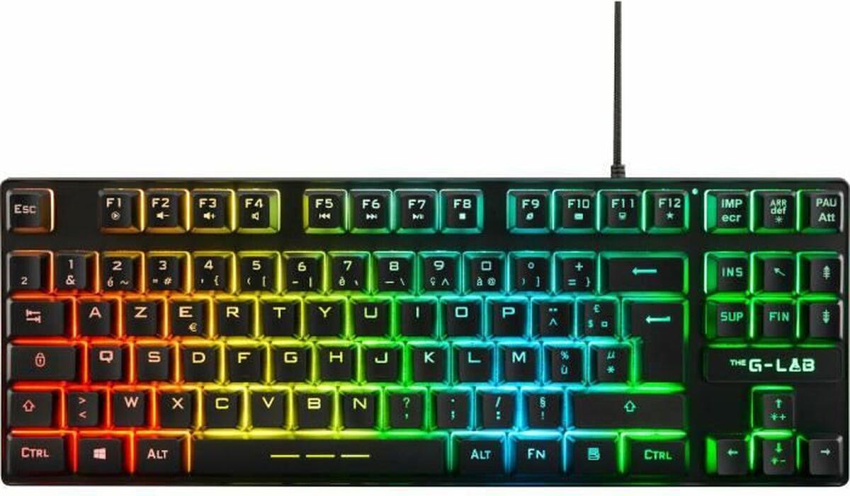 THE G-LAB KEYZ Caesium TKL Gaming-Tastatur – Kabelgebunden RGB – AZERTY – Schwarz KEYZCAESIUMTKLFR