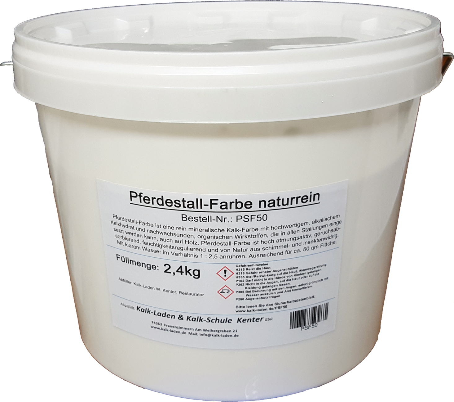 Kalk-Laden Pferdestall-Farbe, ohne jegliche Schadstoffe, 2,4 kg für etwa 50 m² PSF50