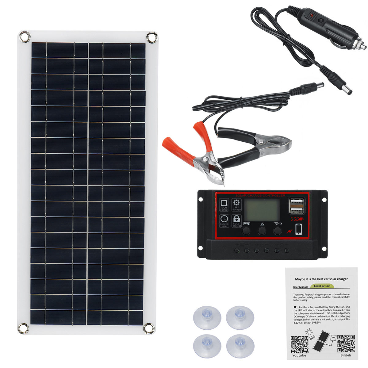 Solar Panel Solarmodul Solaranlage Solarzelle Ladegerät Für Auto KFZ Motorrad 